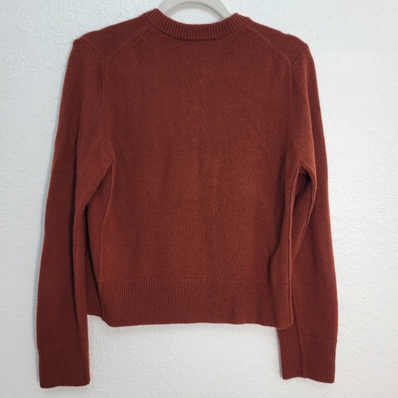 Madewell Cashmere Button-Front Cardigan Sweater NS663 Size L Rust NWT - Picture 3 of 5